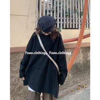 áo len cổ lọ xẻ tà