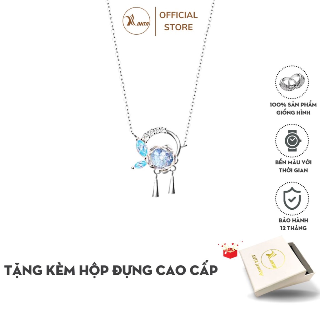 Dây chuyền bạc sang trọng đính đá màu xanh ngọc dành cho nữ ANTA Jewelry - ATJ7030