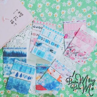 [CHIẾT 50CM] Băng dính Washi Tape set 8 mẫu chiết trang trí tranh, sổ tay, planner