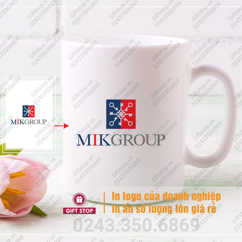 Cốc in ảnh, cốc in Slogan cho văn phòng Mug 06 ' Cuộc sống bắt đầu sau ly Cà Phê'