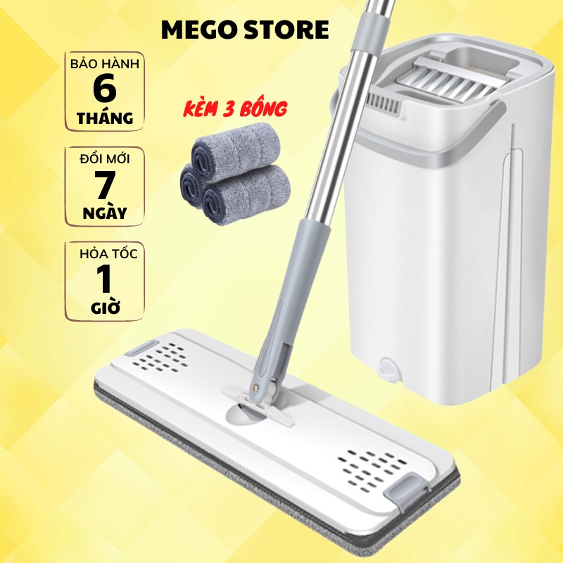 Cây Lau Nhà Tự Vắt Thông Minh MOPSCRATCH Chổi Lau Nhà Tự Vắt Bộ Lau Nhà 360 Độ Cao Cấp Thế Hệ Mới Tặng Kèm 2 Bông