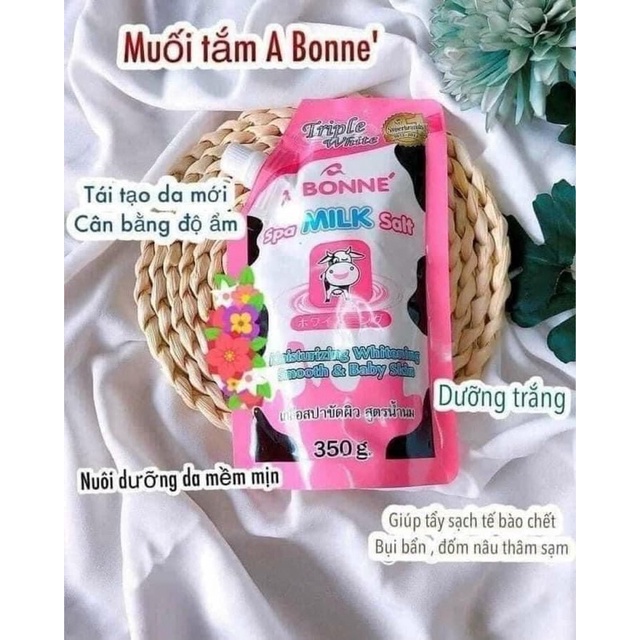 Muối Bò Tắm Tẩy Tế Bào Chết Body ABONNE  Thái Lan Hương Sữa Tươi chính hãng (350g)