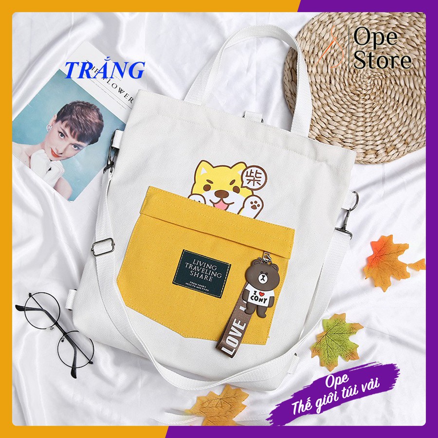 TÚI VẢI ĐEO VAI NỮ CANVAS 🎁FREESHIP 50k 🎁 [Voucher 2k - OPESL1] phong cách Hàn Quốc trẻ trung