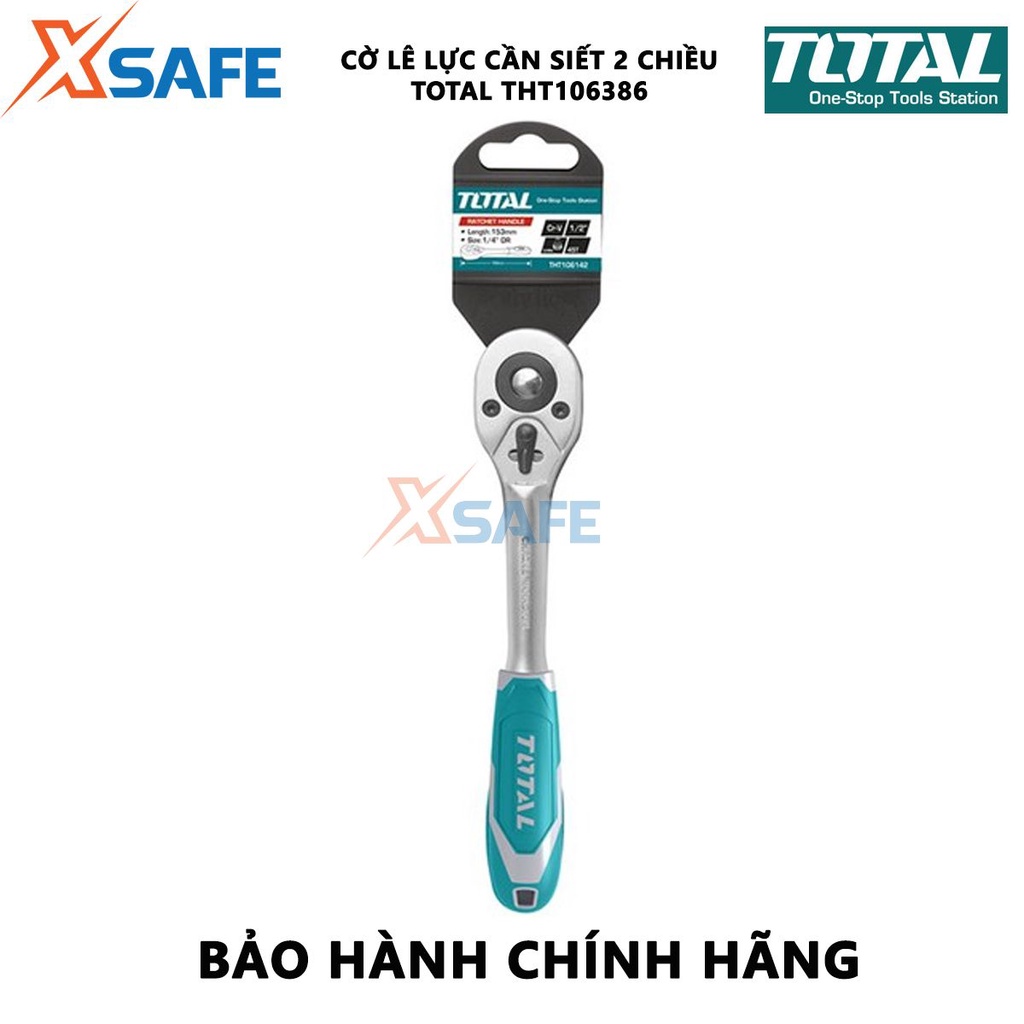 Cờ lê cần siết lực 2 chiều TOTAL THT106386 Cờ lê lực 3/8inch - 45 răng điều chỉnh lực siết, vặn vít bu lông - Chính hãng