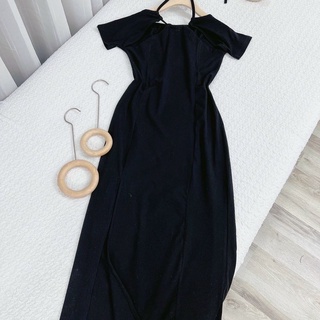 [SẴN] ĐẦM MIDI XẺ TÀ KHOÉT VAI