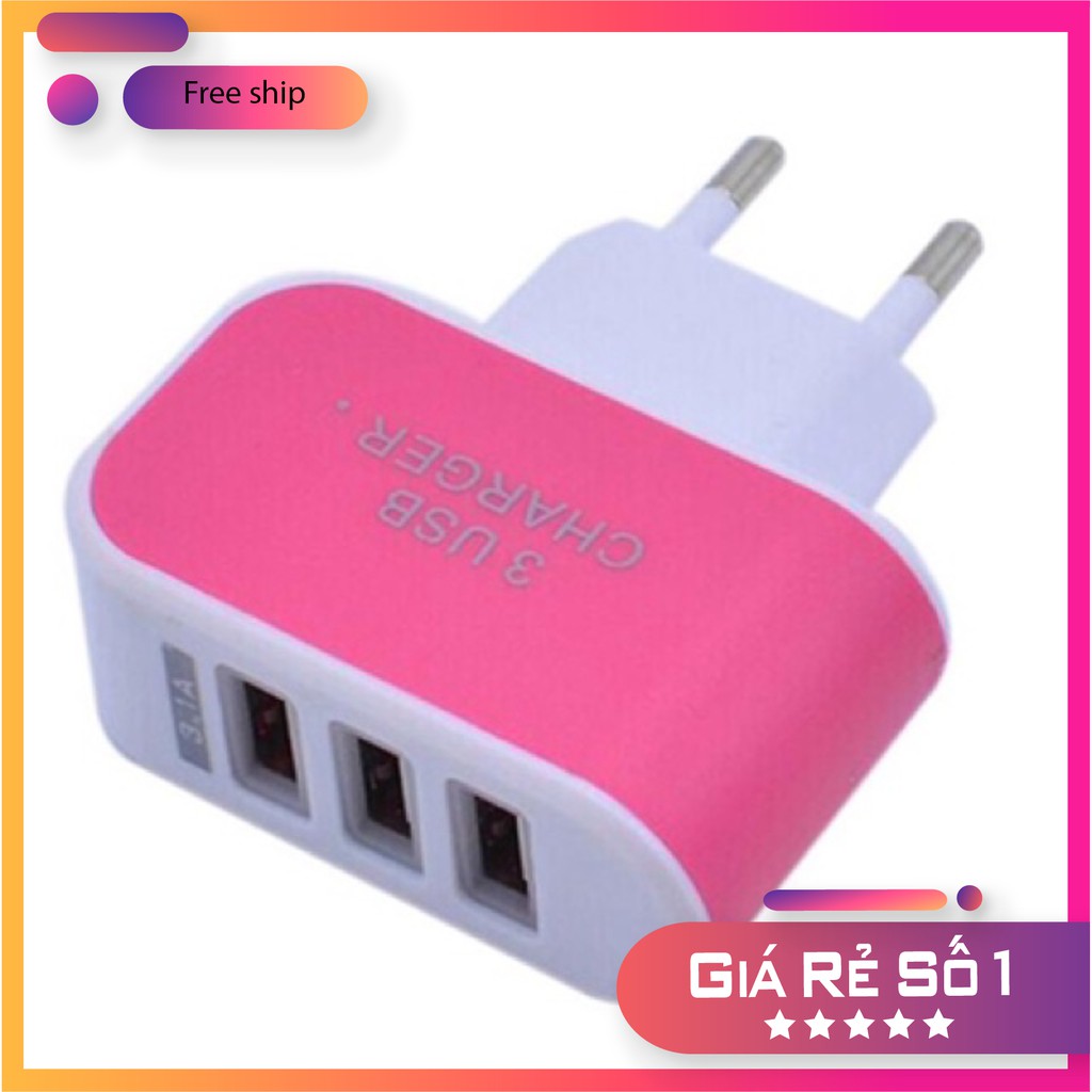 CỦ SẠC ĐA NĂNG ❤️FREESHIP❤️ Củ sạc 3 Cổng USB (Bảo hành 1 tháng)