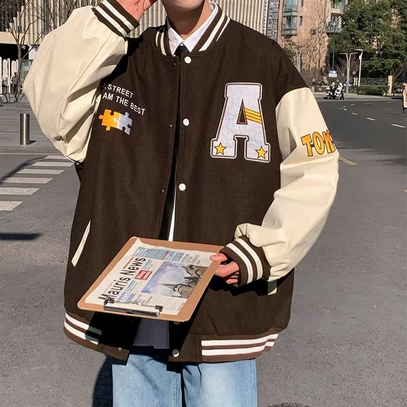 Áo Khoác Bóng Chày Thêu Họa Tiết Phong Cách Hong Kong Thời Trang Thu Đông Mới 2022