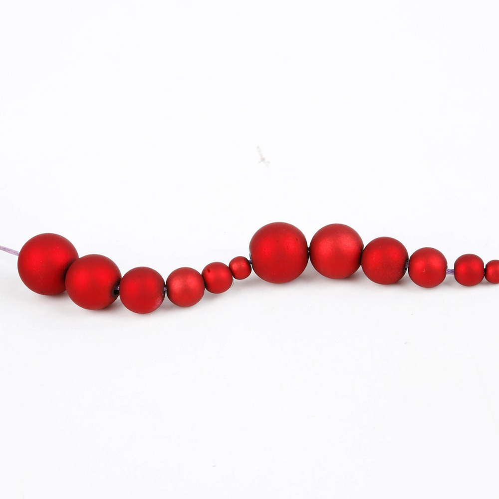 Hạt nhựa acrylic tròn nhám màu đỏ kích thước 6-16mm xỏ lỗ dùng làm trang sức