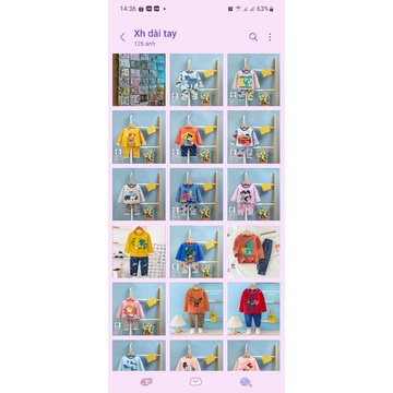 Bộ cotton xuất hàn bé trai / bé gái nhí / nhỡ / đại