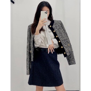 Áo dạ muối tiêu cúc vàng