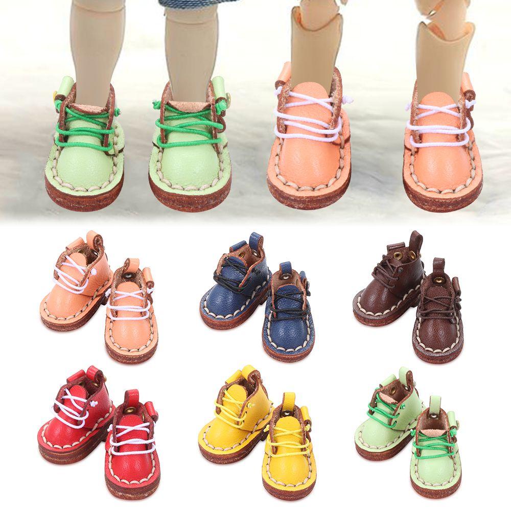 Giày Boot Da Bò Cho Búp Bê 1 / 12BJD 1 / 11 OB11