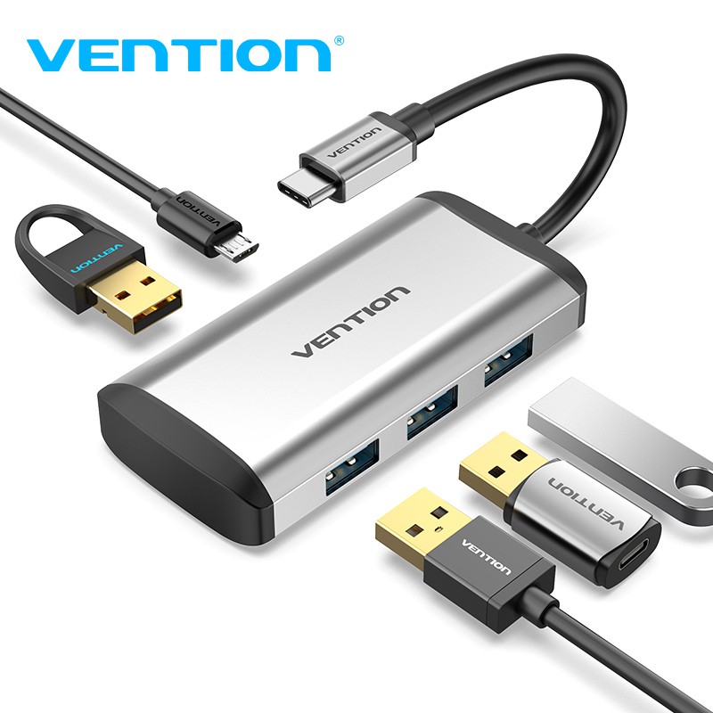 Đầu Chia Vention Usb 3.0 Type C Đa Năng Tiện Dụng Dành Cho Điện Thoại