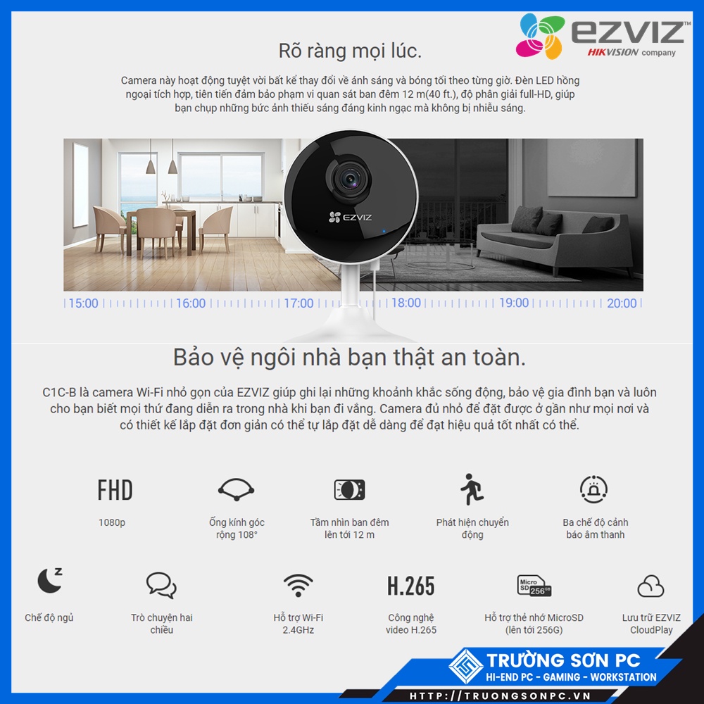 Camera IP Wifi EZVIZ C1C 2.0MP/ Mini O 1.0M | Chính Hãng