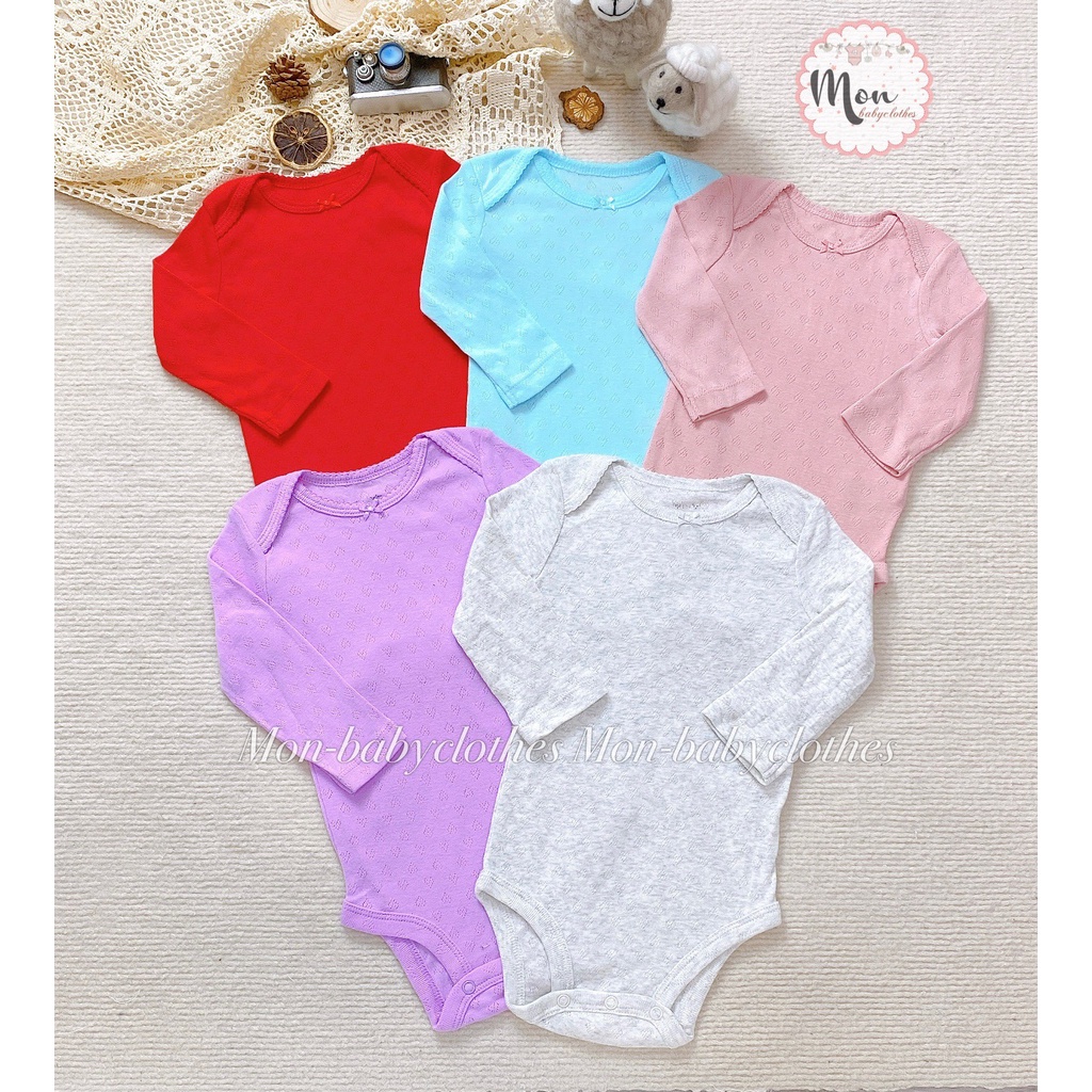 ÁO Body dài tay cotton mềm mịn cho bé