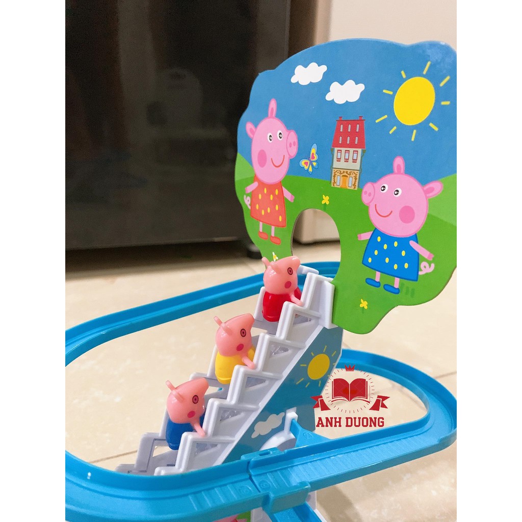ĐỒ CHƠI LỢN PEPPA LEO CẦU THÁNG CÓ NHẠC- HEO LEO THANG CÓ NHẠC TẶNG PIN