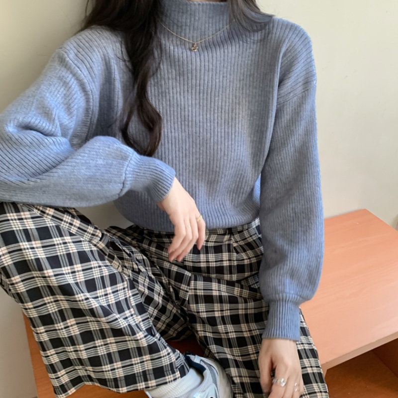 Áo Sweater Cổ Cao Dáng Rộng Thời Trang Thu Đông Cho Nữ