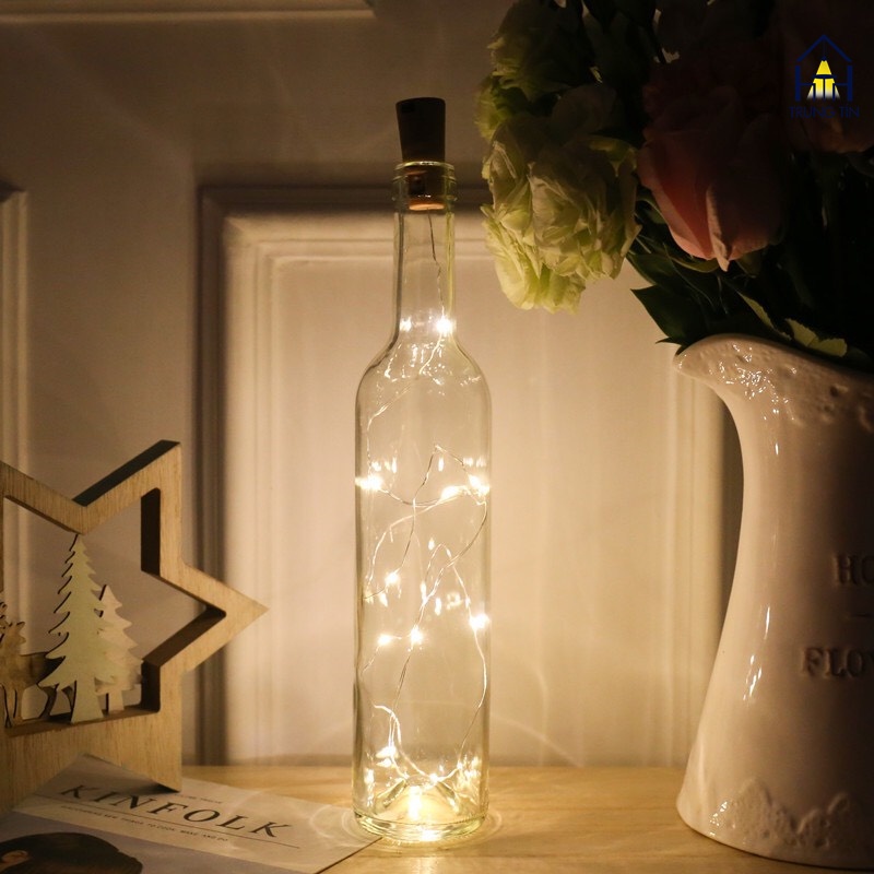 Đèn led 1M đom đóm và 1M nút chai dùng trang trí DECOR hộp quà, bánh kem, thiệp ,phòng ngủ Trung Tín