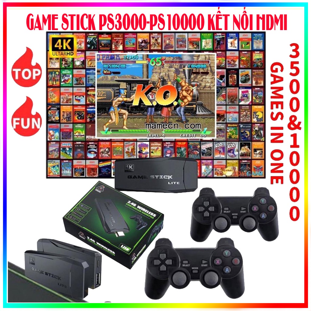 🔥HOT 2022🔥Game Stick Life HDMI, Máy chơi game không dây Máy chơi trò chơi trẻ em ps3000 4K Ultra Hd TV