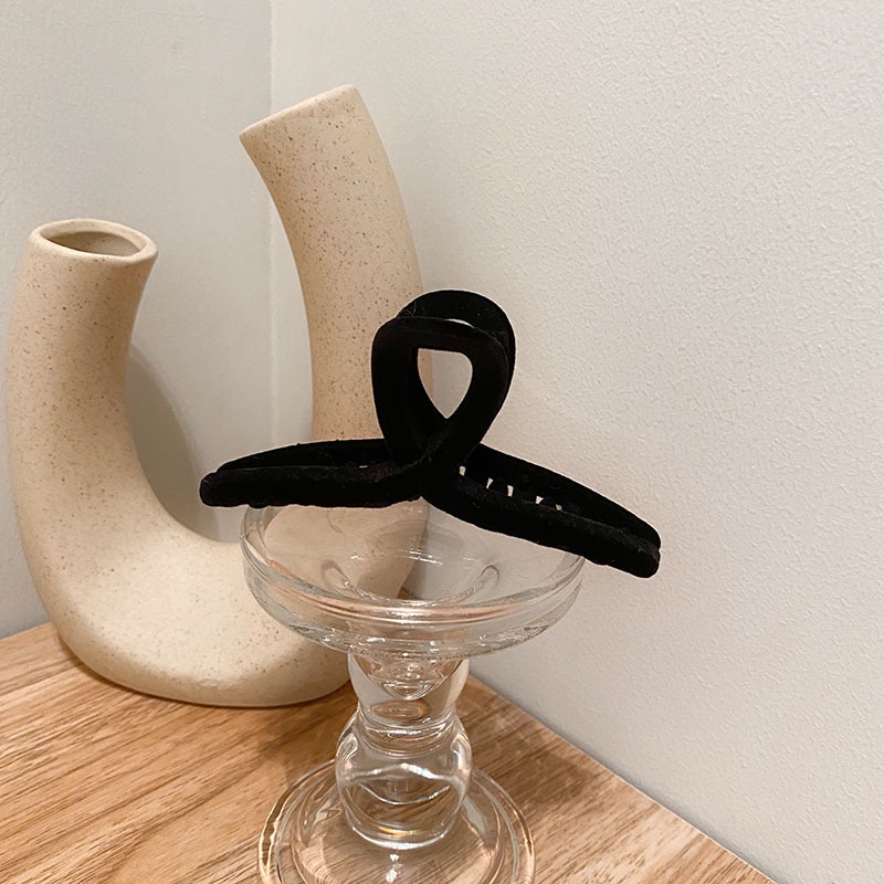 Kẹp tóc càng cua phủ vải nhung loại lớn thời trang mới dành cho nữ