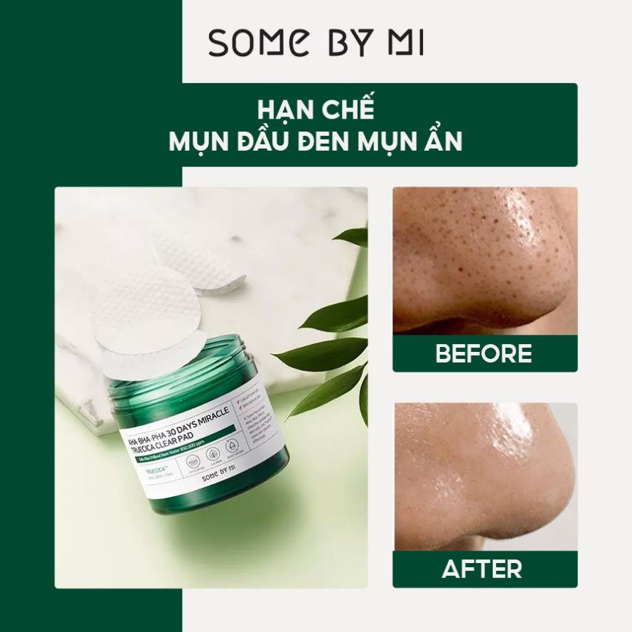 Hàng Công ty Bông Tẩy Da Chết Giảm Mụn SomeByMi AHA-BHA-PHA 30 Days Miracle Truecica Clear Pad 70 Miếng