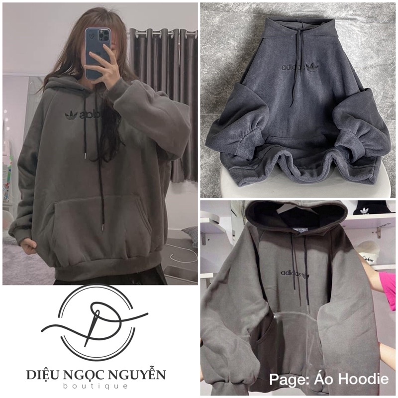 Hoodies nỉ thêu adii-dassss dày dặn from tay bồng unisex