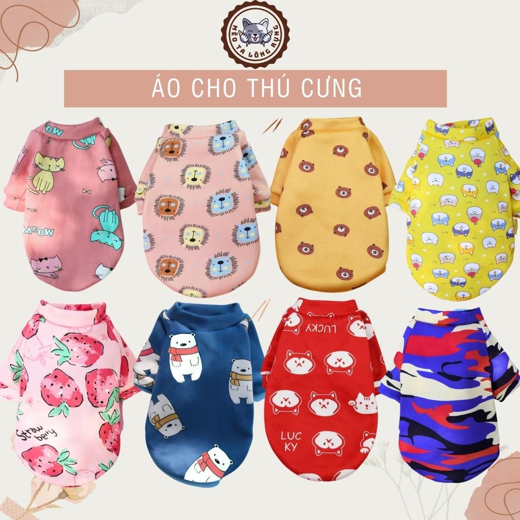 Áo cho chó poodle mèo con cún lớn thú cưng nỉ len mùa đông, quần áo cho chó cún poodle cái mèo con thú cưng