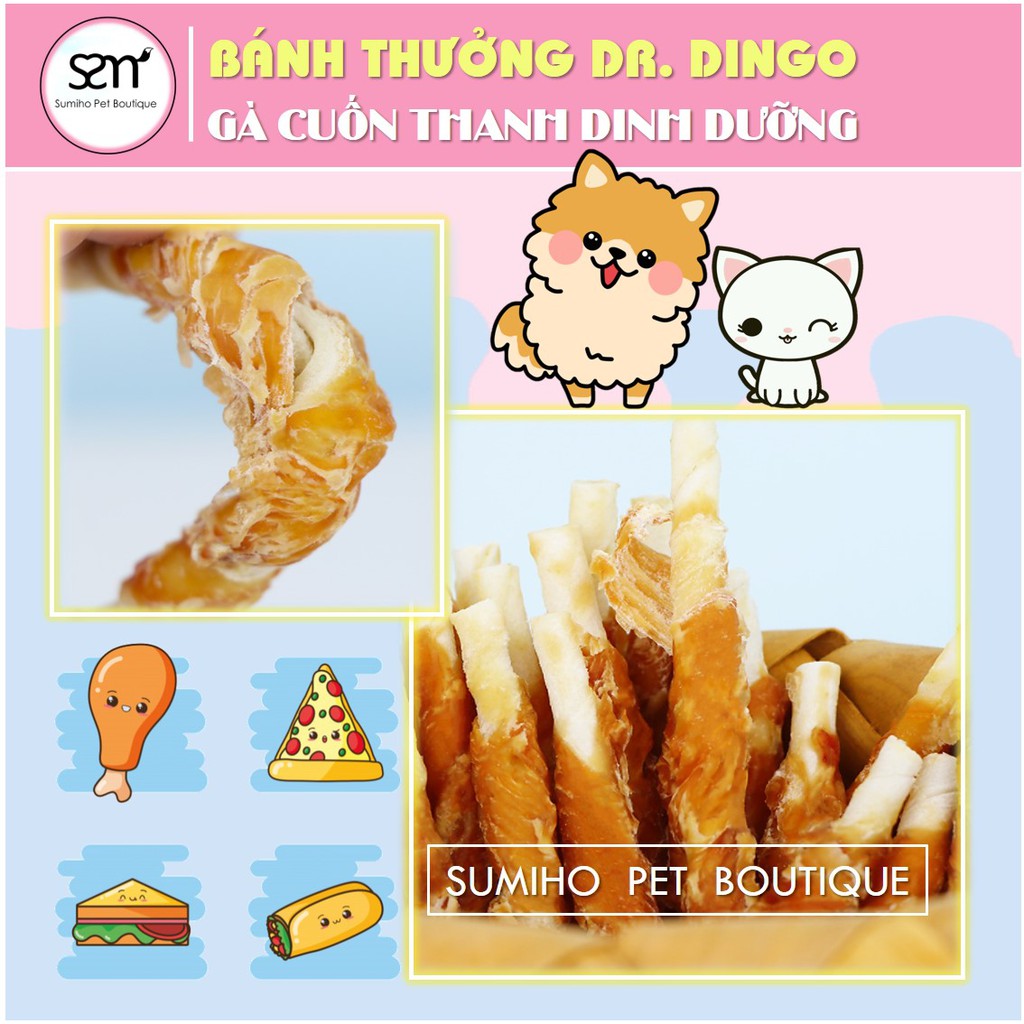 Bánh thưởng cho chó Dr.Dingo (Bò/Gà cuộn thanh dinh dưỡng) (100gr/4 cây)