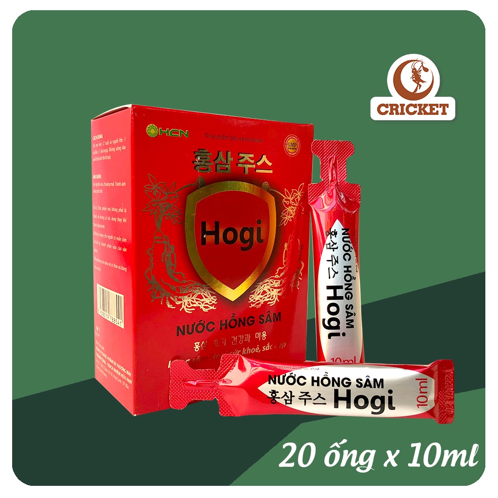 Nước Hồng Sâm Hogi Bồi Bổ Sức Khỏe, Tăng Cường Sức Đề Kháng - Hộp 20 Ống x 10ml