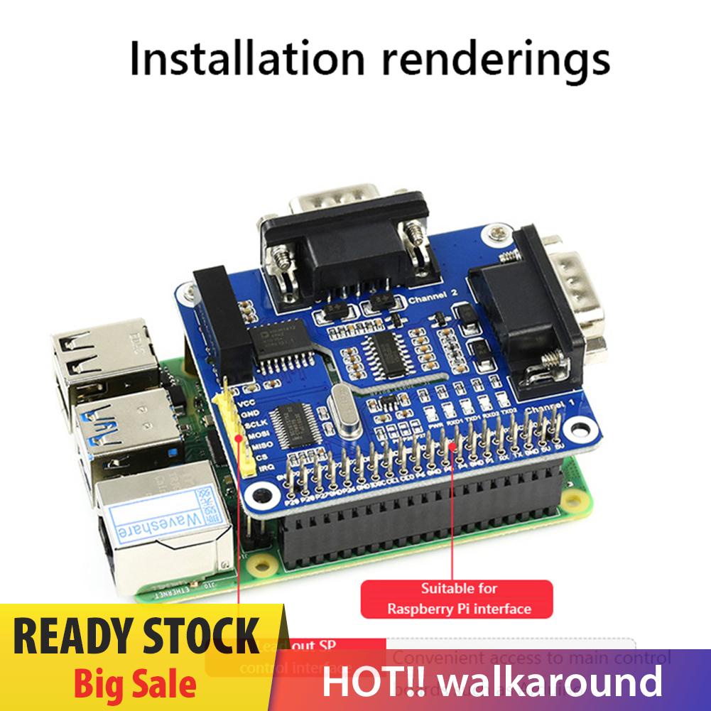 walkaround Original Raspberry Pi 4 Model B SC16IS752 SP3232 Dual RS232 Expansion Board