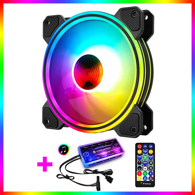 Bộ Hub Kết Nối Nguồn Và Điều Khiển Fan Led RGB Coolmoon Hỗ Trợ Sync Main Thay Đổi Hiệu Ứng Theo Nhạc