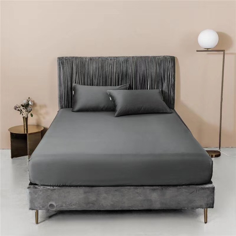 Bộ ga giường cotton lụa đơn sắc mật độ vải 60s vô cùng mềm mịn | BigBuy360 - bigbuy360.vn