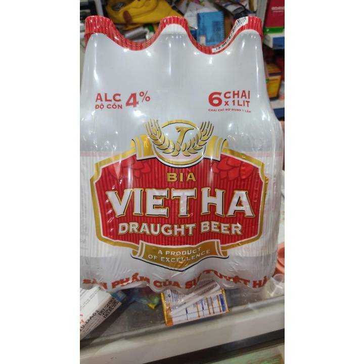 Bia tươi Việt Hà chai 1 lít