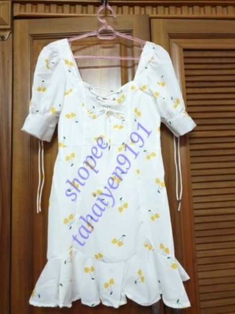 (Có ảnh thật Hàng Quảng Châu có Size) Váy Đầm Cổ Vuông Chiết Eo Đuôi Cá Cực Tôn Dáng