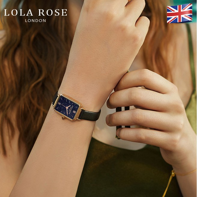 Đồng hồ nữ mặt vuông đồng hồ Lolarose thiết kế từ Anh đá bảo thạch galaxy cao cấp dây da mềm mại bảo hành 2 năm LR2150 | BigBuy360 - bigbuy360.vn