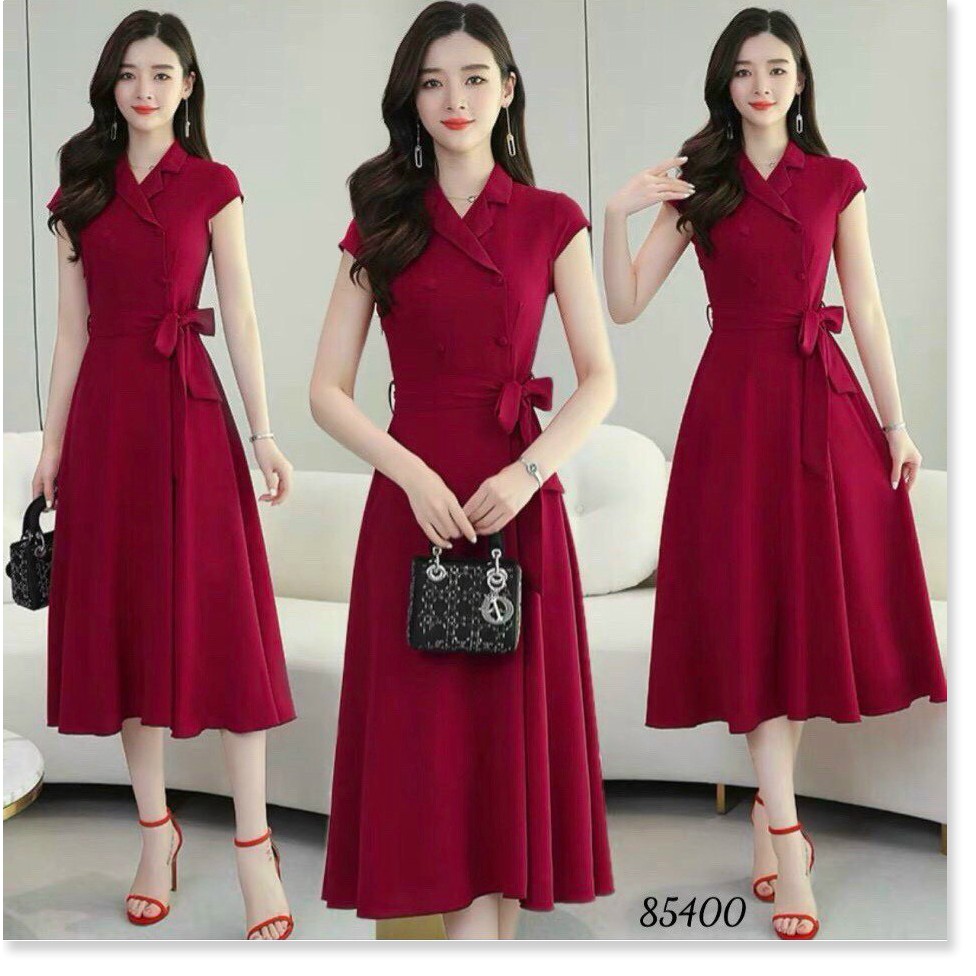 ĐẦM COTTON LẠNH DÁNG XÒE XINH XẮN,HỌA TIẾT TRƠN NHƯNG KHÔNG KÉM PHẦN SANG TRỌNG LANA FASHION