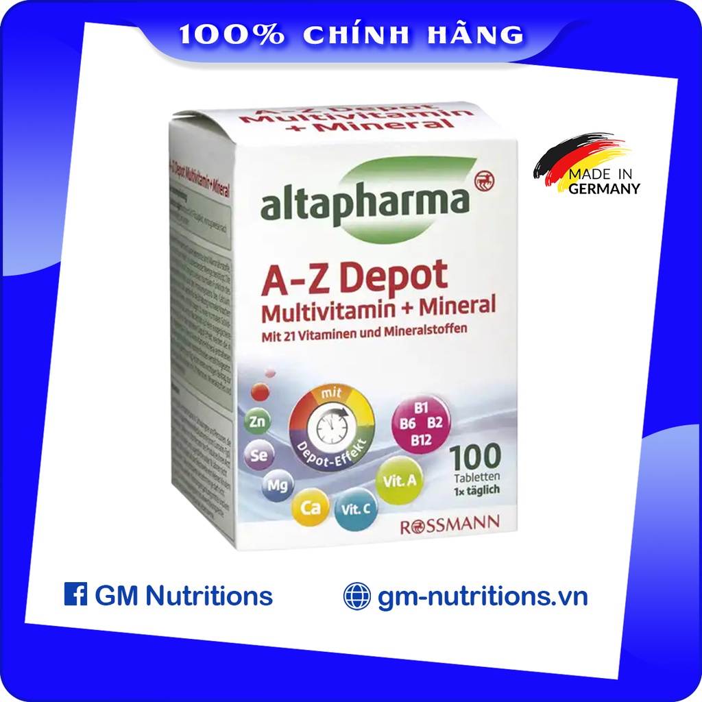 Viên uống bổ sung Vitamin tổng hợp và khoáng chất Altapharma Az Depot Multivitamin Mineral