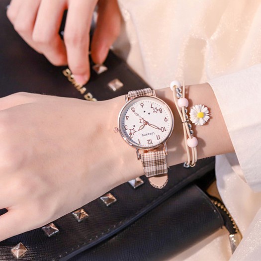Đồng hồ đeo tay cho nữ dây da chống nước phong cách Ulzzang | BigBuy360 - bigbuy360.vn