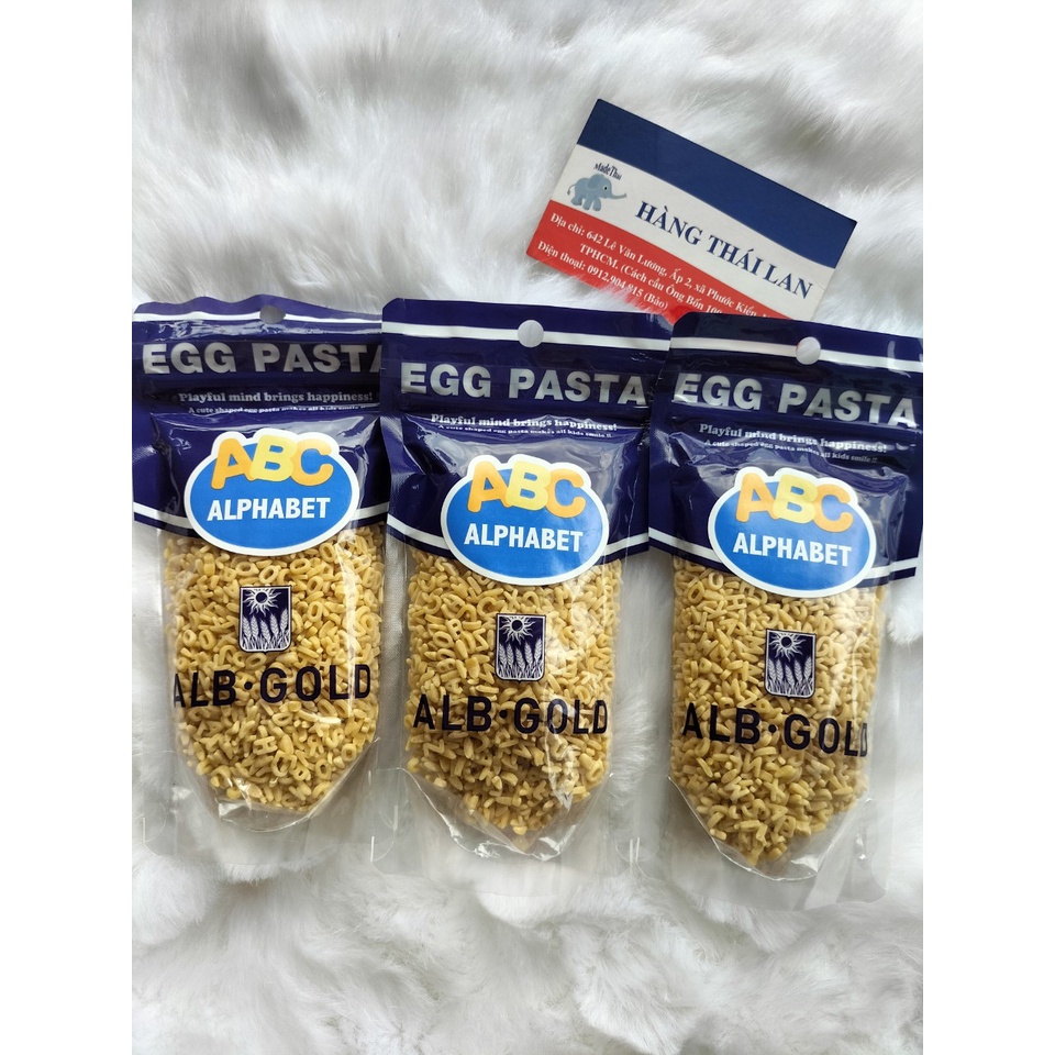 Mì nui trứng ALB GOLD Nhật Bản 90g- Nui ăn dặm cho bé hình chữ cái ABC