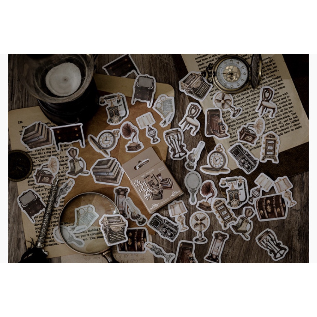 Bộ sticker/ Hình dán Kiểu Dáng Hoạ Tiết Cổ Điển - vintage (45 Hình)