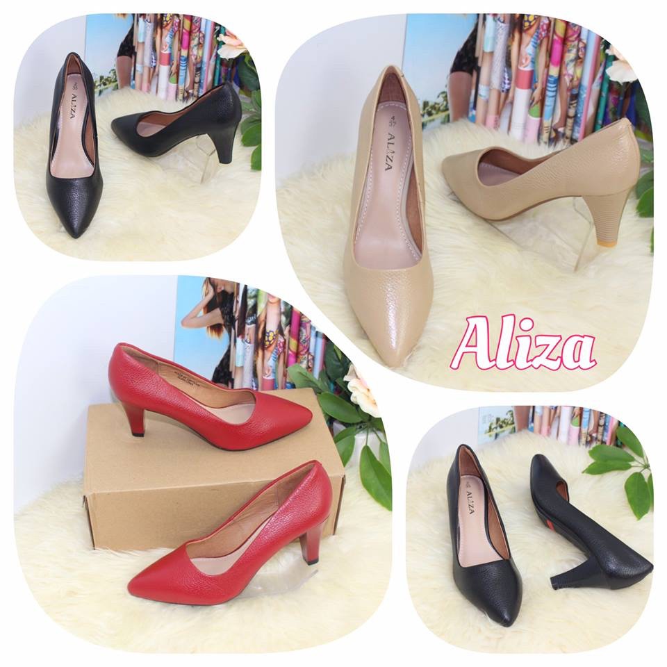 Aliza - Giày công sở da bò gót trụ 7cm 12963B