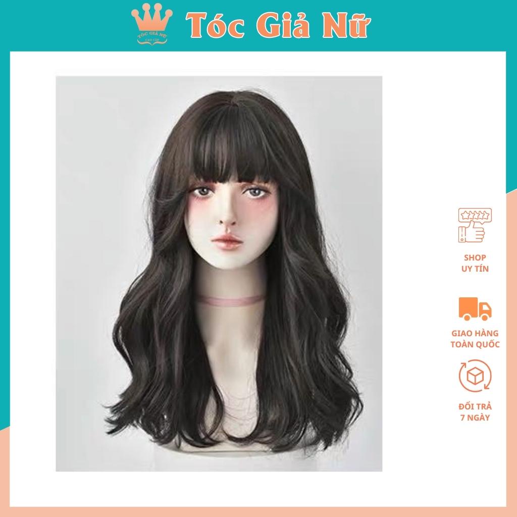 Tóc giả nữ nguyên đầu xoăn dợn lửng C0304, tặng kèm lưới trùm