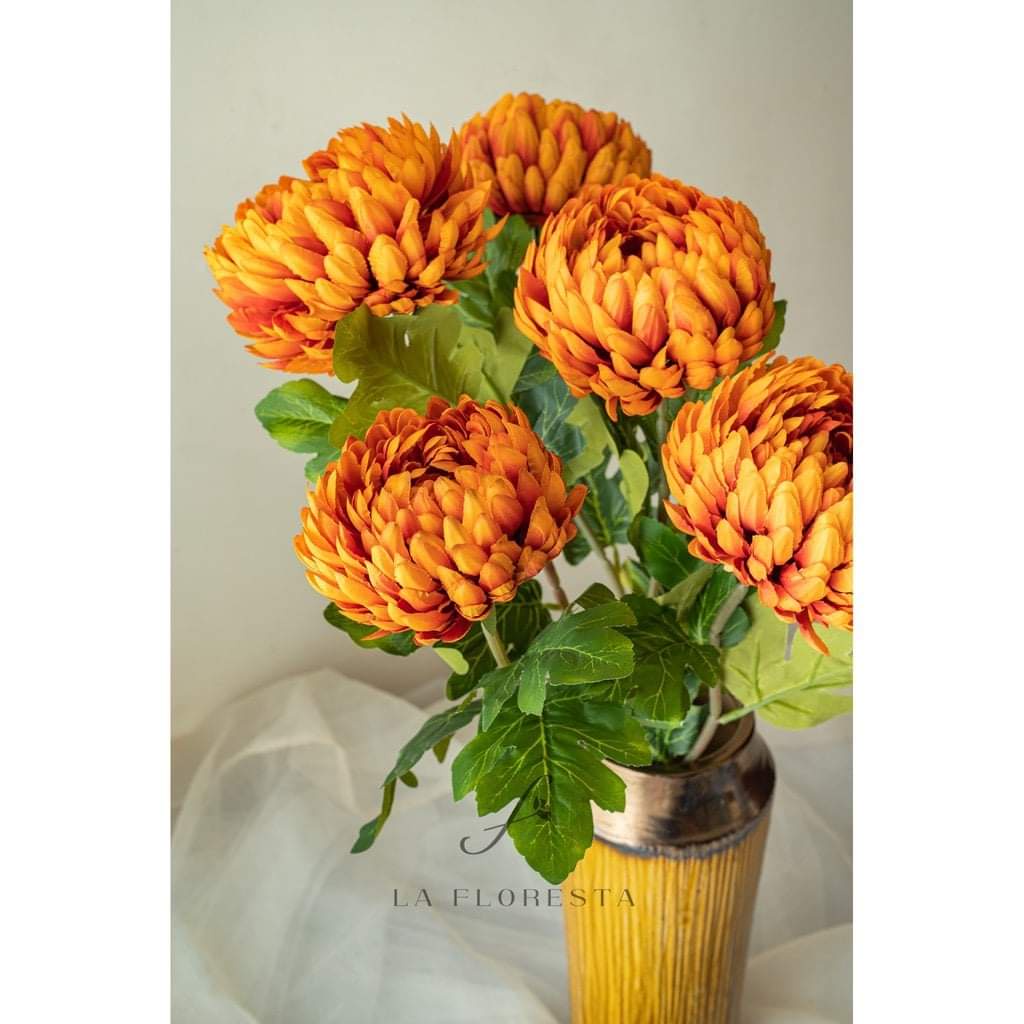 Cành Cúc Đại Đóa , Cúc Mẫu Đơn Cao 75cm. Hoa Giả Cao Cấp, Trang Trí Nhà Cửa, Phòng khách , Decor....| Hà Hoa Flower