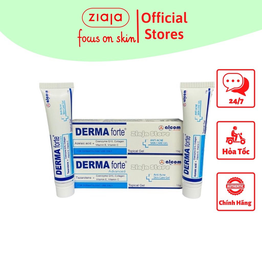 Derma Forte Chính Hãng Gel Giảm Mụn, Kem Mờ Sẹo, Giảm Thâm Dưỡng Da