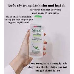 Nước tẩy trang Simple Micellar Cleansing Water 200ml | BigBuy360 - bigbuy360.vn