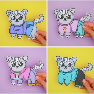 NGÔI NHÀ BÚP BÊ GIẤY MÈO
