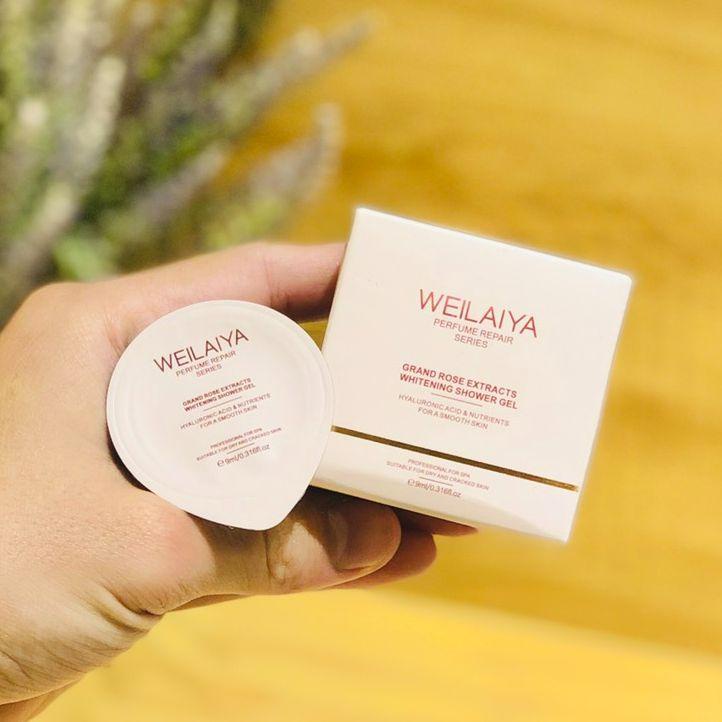 Sữa Tắm Nước Hoa Damask Weilaiya Sữa Tắm Trắng Da Cánh Hoa Hồng Hộp Mini 9ml