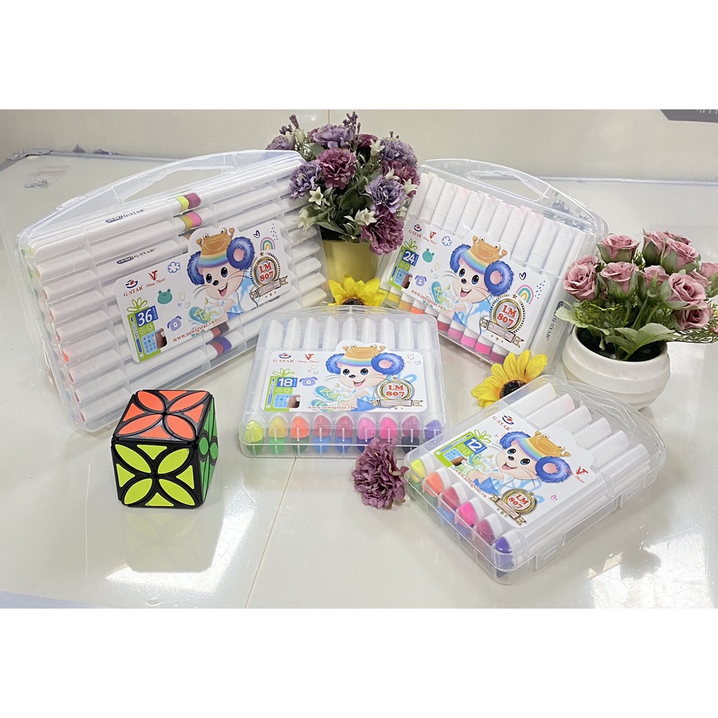 Bút Dạ màu Hộp nhựa Gstar LM807 12/18/24/36 MẪU MỚI