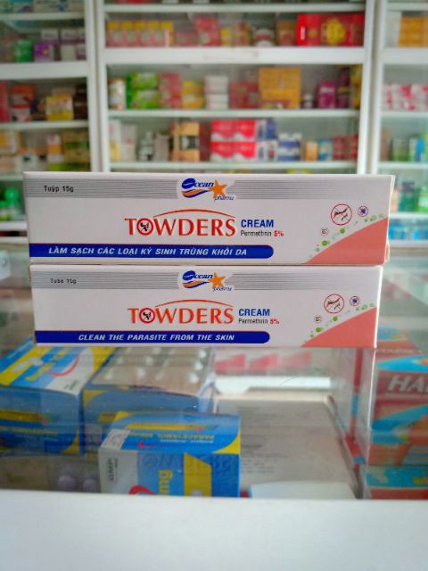 kem làm sạch ghẻ, côn trùng,chấy rận Towders cream 15g