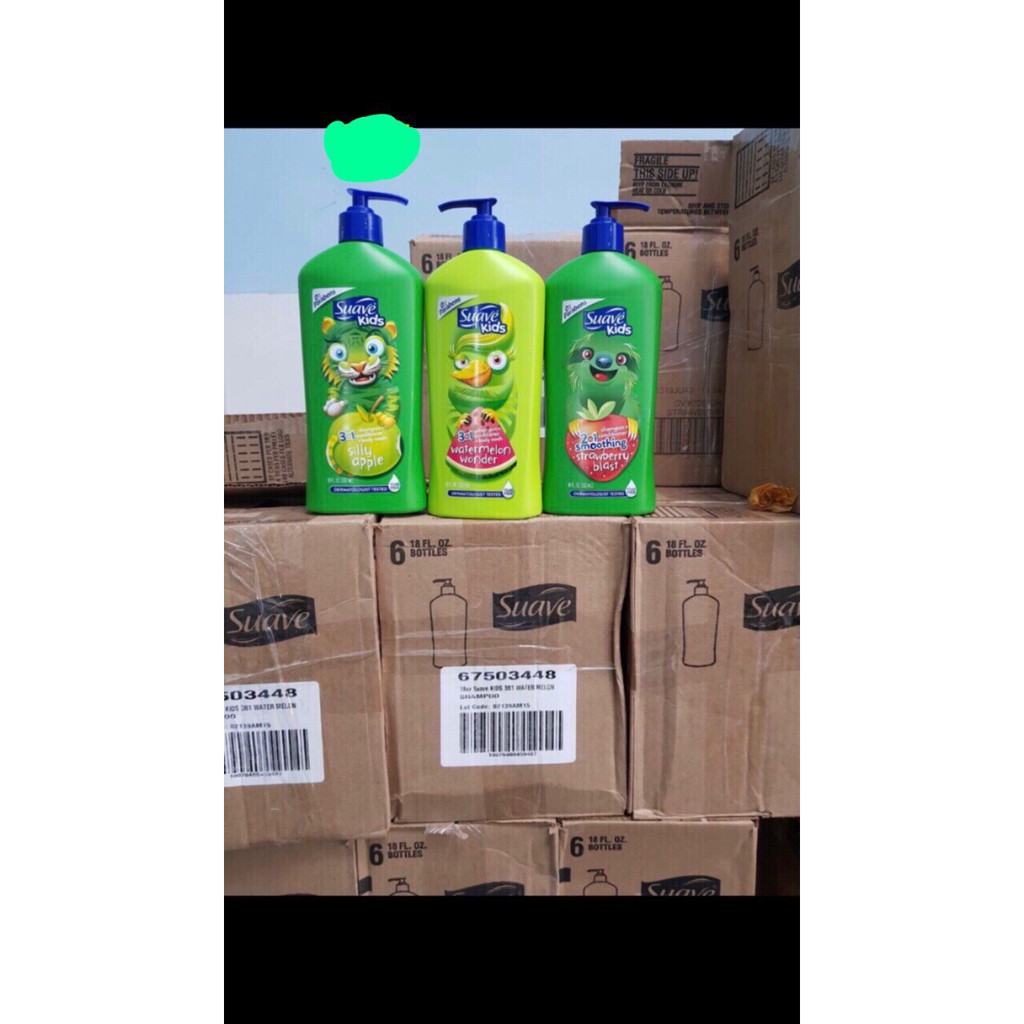 Sữa Tắm- Gội - Xả 3in1 và 2in1 Cho Bé SUAVE KIDS - 532ml - MẪU MỚI - DẠNG VÒI