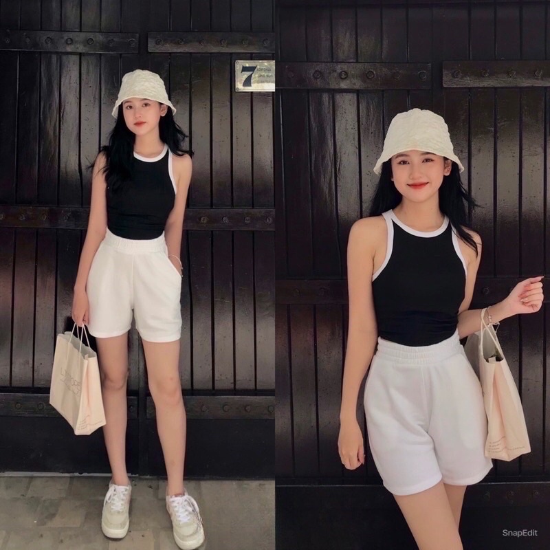 ÁO BA LỖ CROPTOP GÂN VIỀN